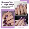 imageJODSONE 3in1 Cat Eye Magnet Nail Art ToolBlack Cylindrical amp Round Ball Nail Magnet Pens MultiEffect Magnets for Cat Eye Gel Polish DIY at Home SalonPurple