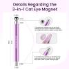 imageJODSONE 3in1 Cat Eye Magnet Nail Art ToolBlack Cylindrical amp Round Ball Nail Magnet Pens MultiEffect Magnets for Cat Eye Gel Polish DIY at Home SalonPurple