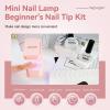 imageJODSONE Gel Nail Kit Short Teardrop Nail Tips 480PCS Mini Rechargeable Nail Lamp Pre Shaped Clear Full Cover Fake Nails Tips with Nail Glue amp Top Coat U V LED Curing Lamp DIY Manicure Gifts for WomenLamp Clear Nail TipsLong Almond1