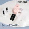 imageJODSONE Gel Nail Kit Short Teardrop Nail Tips 480PCS Mini Rechargeable Nail Lamp Pre Shaped Clear Full Cover Fake Nails Tips with Nail Glue amp Top Coat U V LED Curing Lamp DIY Manicure Gifts for WomenLamp Clear Nail TipsShort Water drop1