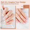 imageJODSONE Gel Nail Kit Short Teardrop Nail Tips 480PCS Mini Rechargeable Nail Lamp Pre Shaped Clear Full Cover Fake Nails Tips with Nail Glue amp Top Coat U V LED Curing Lamp DIY Manicure Gifts for WomenLamp Clear Nail TipsSquare1