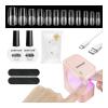 imageJODSONE Gel Nail Kit Short Teardrop Nail Tips 480PCS Mini Rechargeable Nail Lamp Pre Shaped Clear Full Cover Fake Nails Tips with Nail Glue amp Top Coat U V LED Curing Lamp DIY Manicure Gifts for WomenLamp Clear Nail TipsSquare1