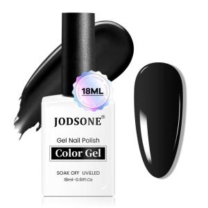 imageJODSONE 18ml Gel Nail Polish Black Gel Polish Soak Off U V Lamp Gel Polish Nail Art Manicure Salon DIY at Home Gift for Women