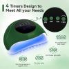 imageJODSONE Pink U V Nail Lamp for Gel Nail Polish Manicure Light with 4 Timers amp Automatic Sensor Nail Dryer Curing LED LightGreen