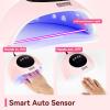 imageJODSONE Pink U V Nail Lamp for Gel Nail Polish Manicure Light with 4 Timers amp Automatic Sensor Nail Dryer Curing LED LightPink