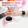 imageJODSONE Pink U V Nail Lamp for Gel Nail Polish Manicure Light with 4 Timers amp Automatic Sensor Nail Dryer Curing LED LightPink