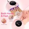 imageJODSONE Pink U V Nail Lamp for Gel Nail Polish Manicure Light with 4 Timers amp Automatic Sensor Nail Dryer Curing LED LightPink