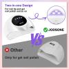 imageJODSONE Pink U V Nail Lamp for Gel Nail Polish Manicure Light with 4 Timers amp Automatic Sensor Nail Dryer Curing LED LightSnow White