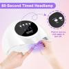 imageJODSONE Pink U V Nail Lamp for Gel Nail Polish Manicure Light with 4 Timers amp Automatic Sensor Nail Dryer Curing LED LightSnow White