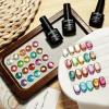 imageJODSONE 20 Colors Cat Eye Gel Nail Polish Kit with Base Coat Top Coat 3IN1 Magnet UV Soak Off Gel Polish for at Home DIY Nail Art20KITCE