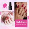 imageJODSONE 55 Colors Gel Nail Polish Set with 5 Bottles of Base and Glossy Matte Top Coat for at Home Salon DIY Nail Art20 ColorPink Red