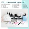 imageJODSONE 55 Colors Gel Nail Polish Set with 5 Bottles of Base and Glossy Matte Top Coat for at Home Salon DIY Nail Art20KITSUN1G01B