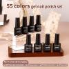 imageJODSONE 55 Colors Gel Nail Polish Set with 5 Bottles of Base and Glossy Matte Top Coat for at Home Salon DIY Nail Art55COLOR1
