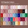 imageJODSONE 55 Colors Gel Nail Polish Set with 5 Bottles of Base and Glossy Matte Top Coat for at Home Salon DIY Nail Art55COLOR1