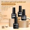imageJODSONE 55 Colors Gel Nail Polish Set with 5 Bottles of Base and Glossy Matte Top Coat for at Home Salon DIY Nail Art60SET 01