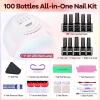 imageJODSONE 55 Colors Gel Nail Polish Set with 5 Bottles of Base and Glossy Matte Top Coat for at Home Salon DIY Nail Art95KIT01