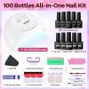 imageJODSONE 55 Colors Gel Nail Polish Set with 5 Bottles of Base and Glossy Matte Top Coat for at Home Salon DIY Nail Art95KIT05