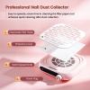 imageJODSONE 6000RPM Mini Nail Dust Collector Low Noise Powerful Suction Portable Nail Salon with 30 Filters PinkMinipink
