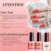 imageJODSONE Gel Nail Polish Remover Kit 2Pcs Gel Remover 1Pc Latex Tape Liquid Professional Soak Off Gel Nail Removal Set for Nail Art Manicure Pedicure at Home Includes Sanding Strips and Steel PushersA02