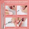 imageJODSONE Gel Nail Polish Remover Kit 2Pcs Gel Remover 1Pc Latex Tape Liquid Professional Soak Off Gel Nail Removal Set for Nail Art Manicure Pedicure at Home Includes Sanding Strips and Steel PushersA01