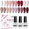 imageJODSONE 55 Colors Gel Nail Polish Set with 5 Bottles of Base and Glossy Matte Top Coat for at Home Salon DIY Nail Art10ColorB