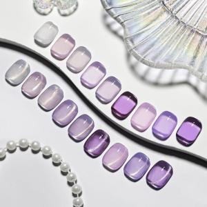 imageJODSONE 55 Colors Gel Nail Polish Set with 5 Bottles of Base and Glossy Matte Top Coat for at Home Salon DIY Nail Art10SETJellyPurple