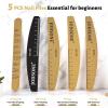 imageJODSONE Nail File and Buffer Set 5PCS Double Side Trimed Nail Files and Buffers Emery Boards for Nails 80240 Nail Shine Polishing Stick Reusable Washable Nails Tools Suit for Home Salon