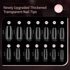image:imageJODSONE Almond Nail Tips 224Pcs Soft Nail Gel Tips PreShaped Acrylic Fake Nails Full Cover Clear Gelly Press on Flase Nail Tips for Extension Nail Manicure Home DIY 14 SizesCoffin Nail Tips