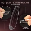 image:imageJODSONE Almond Nail Tips 224Pcs Soft Nail Gel Tips PreShaped Acrylic Fake Nails Full Cover Clear Gelly Press on Flase Nail Tips for Extension Nail Manicure Home DIY 14 SizesCoffin Nail Tips