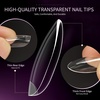 image:imageJODSONE Almond Nail Tips 224Pcs Soft Nail Gel Tips PreShaped Acrylic Fake Nails Full Cover Clear Gelly Press on Flase Nail Tips for Extension Nail Manicure Home DIY 14 SizesOval Round Nail Tips
