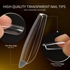 image:imageJODSONE Almond Nail Tips 224Pcs Soft Nail Gel Tips PreShaped Acrylic Fake Nails Full Cover Clear Gelly Press on Flase Nail Tips for Extension Nail Manicure Home DIY 14 SizesSquare Nail Tips