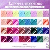 image:imageJODSONE Jelly Gel Nail Polish Set 32 Colors Sheer Pink Gel Polish Set with Base amp Top Matte Glitter Coat for Nail Art DIY Salon at HomeB04