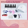 image:imageJODSONE Jelly Gel Nail Polish Set 32 Colors Sheer Pink Gel Polish Set with Base amp Top Matte Glitter Coat for Nail Art DIY Salon at HomeB10