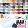 image:imageJODSONE Jelly Gel Nail Polish Set 32 Colors Sheer Pink Gel Polish Set with Base amp Top Matte Glitter Coat for Nail Art DIY Salon at HomeB16