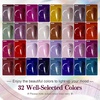 image:imageJODSONE Jelly Gel Nail Polish Set 32 Colors Sheer Pink Gel Polish Set with Base amp Top Matte Glitter Coat for Nail Art DIY Salon at HomeB20