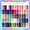 image:imageJODSONE Jelly Gel Nail Polish Set 32 Colors Sheer Pink Gel Polish Set with Base amp Top Matte Glitter Coat for Nail Art DIY Salon at HomeB22