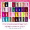image:imageJODSONE Jelly Gel Nail Polish Set 32 Colors Sheer Pink Gel Polish Set with Base amp Top Matte Glitter Coat for Nail Art DIY Salon at HomeB25