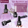 image:imageJODSONE Jelly Gel Nail Polish Set 32 Colors Sheer Pink Gel Polish Set with Base amp Top Matte Glitter Coat for Nail Art DIY Salon at HomeB25
