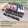 image:imageJODSONE Jelly Gel Nail Polish Set 32 Colors Sheer Pink Gel Polish Set with Base amp Top Matte Glitter Coat for Nail Art DIY Salon at HomeB28