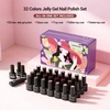 image:imageJODSONE Jelly Gel Nail Polish Set 32 Colors Sheer Pink Gel Polish Set with Base amp Top Matte Glitter Coat for Nail Art DIY Salon at HomeB30