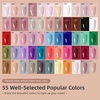 image:imageJODSONE Jelly Gel Nail Polish Set 32 Colors Sheer Pink Gel Polish Set with Base amp Top Matte Glitter Coat for Nail Art DIY Salon at HomeB32