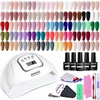 image:imageJODSONE Jelly Gel Nail Polish Set 32 Colors Sheer Pink Gel Polish Set with Base amp Top Matte Glitter Coat for Nail Art DIY Salon at HomeB32