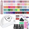 image:imageJODSONE Jelly Gel Nail Polish Set 32 Colors Sheer Pink Gel Polish Set with Base amp Top Matte Glitter Coat for Nail Art DIY Salon at HomeB33