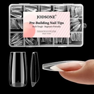image:imageJODSONE Almond Nail Tips 224Pcs Soft Nail Gel Tips PreShaped Acrylic Fake Nails Full Cover Clear Gelly Press on Flase Nail Tips for Extension Nail Manicure Home DIY 14 SizesSquare Nail Tips