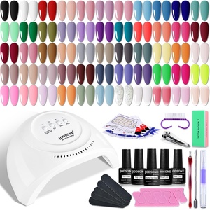 image:imageJODSONE Jelly Gel Nail Polish Set 32 Colors Sheer Pink Gel Polish Set with Base amp Top Matte Glitter Coat for Nail Art DIY Salon at HomeB17