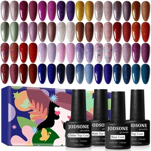 image:imageJODSONE Jelly Gel Nail Polish Set 32 Colors Sheer Pink Gel Polish Set with Base amp Top Matte Glitter Coat for Nail Art DIY Salon at HomeB20