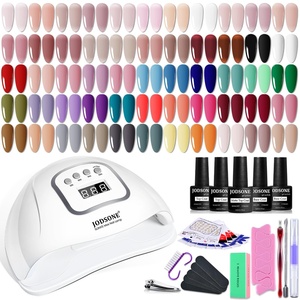 image:imageJODSONE Jelly Gel Nail Polish Set 32 Colors Sheer Pink Gel Polish Set with Base amp Top Matte Glitter Coat for Nail Art DIY Salon at HomeB32