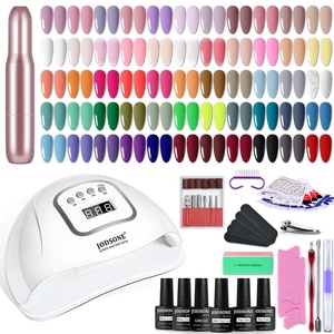 image:imageJODSONE Jelly Gel Nail Polish Set 32 Colors Sheer Pink Gel Polish Set with Base amp Top Matte Glitter Coat for Nail Art DIY Salon at HomeB33
