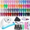 image:imageJODSONE 36Pcs Gel Nail Polish Kit with U V Light Crystal Transparent Classic Color 4 Functional Gel for All Seasons32KITColor 7