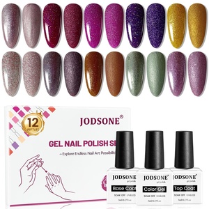 image:imageJODSONE 36Pcs Gel Nail Polish Kit with 4 Functional Adhesive Bottles Kit Soak Off Manicure Tools Gifts10Color12